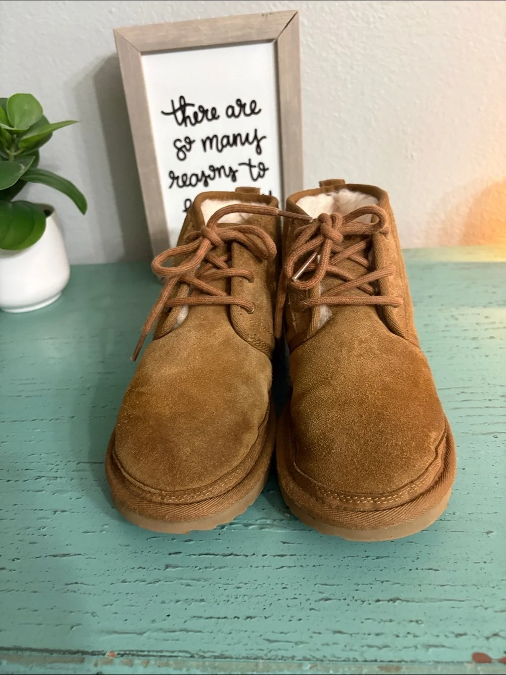 UGG Kids Chestnut Suede Lace-Up Ankle Boots